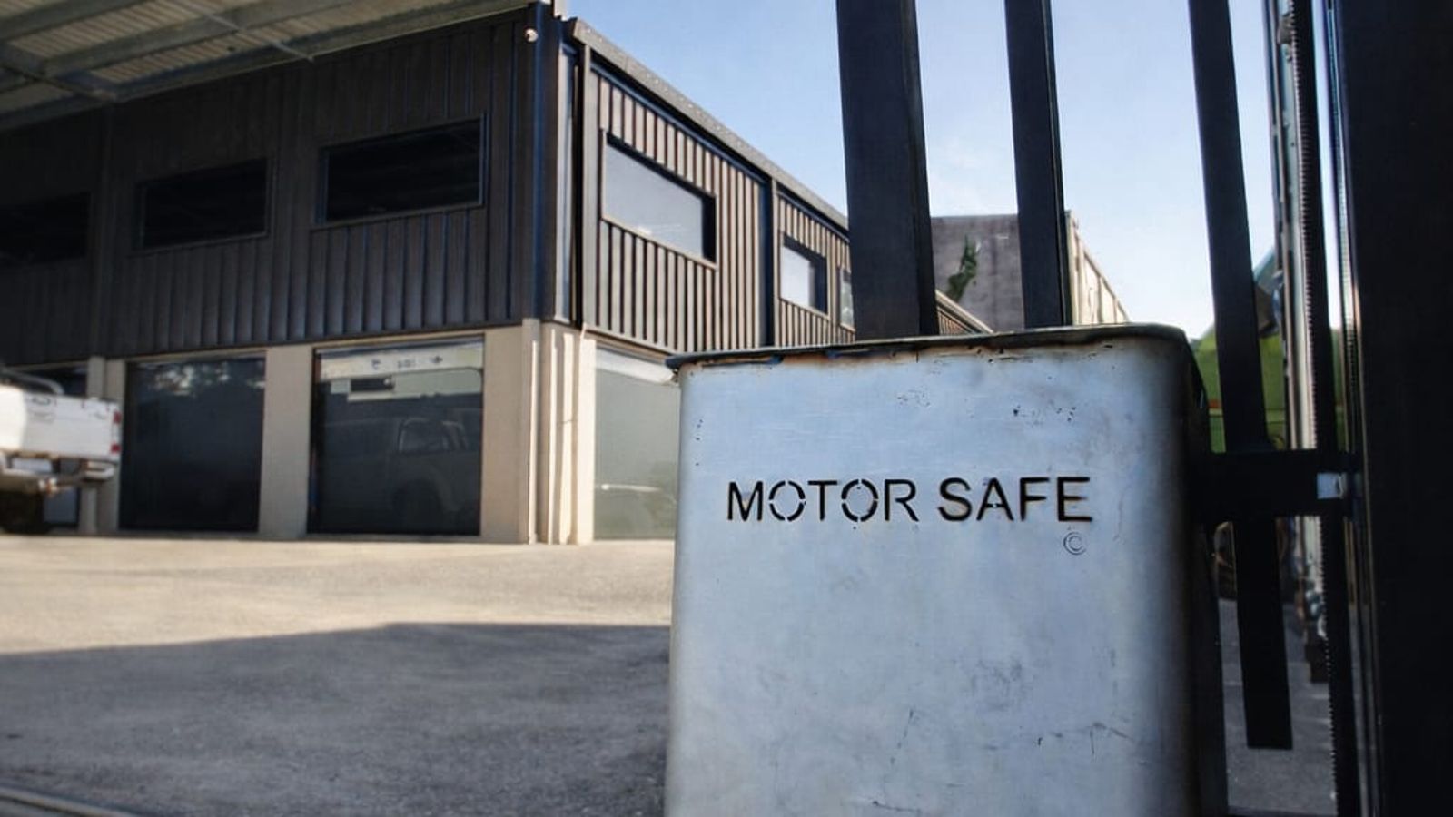 Motor safe security cover installed on sliding gate motor for protection and lockout