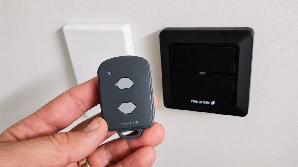 Marantec garage remote and wall button on the Gold Coast
